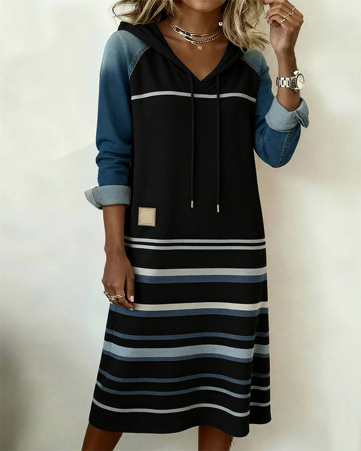 Alexa | Striped Hooded Dress