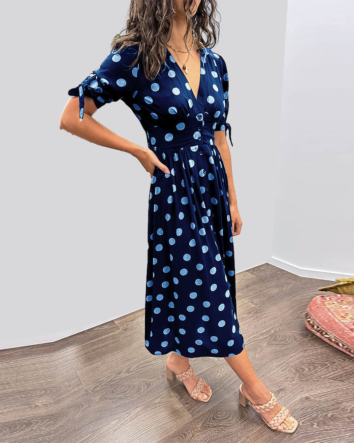 Auriane™ | Elegant Polka Dot Dress