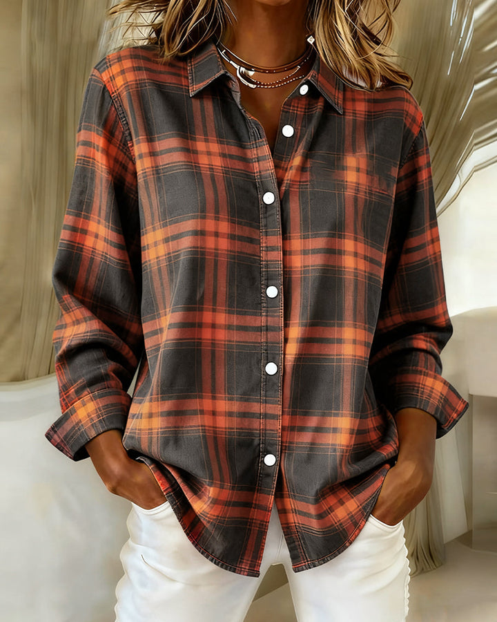 Avery | Shirt with Check Pattern and Notched Collar