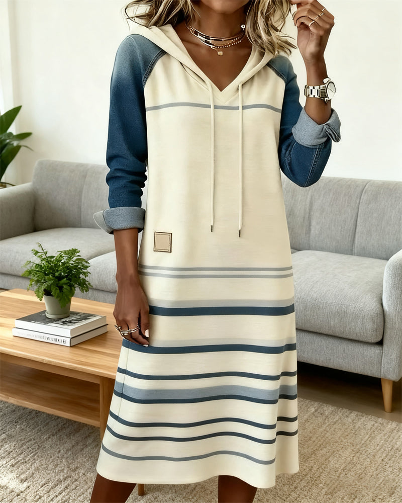 Alexa | Striped Hooded Dress