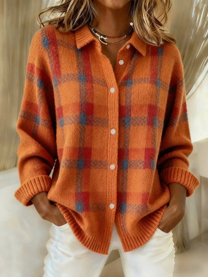 Autumn – Retro Contrast Plaid Sweater