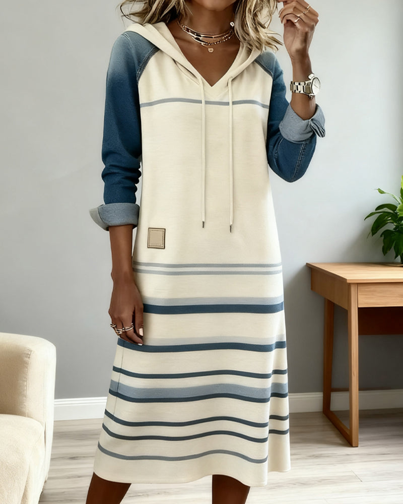 Alexa | Striped Hooded Dress