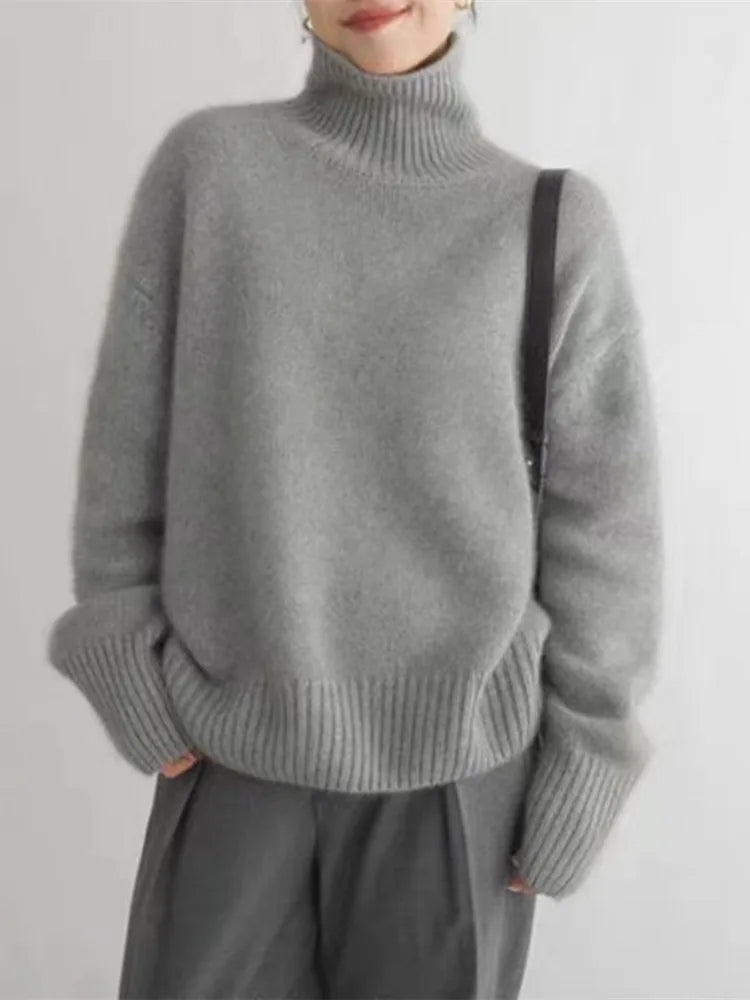 ISABELLA - HIGH COLLAR CASHMERE SWEATER