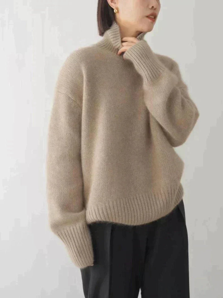 ISABELLA - HIGH COLLAR CASHMERE SWEATER