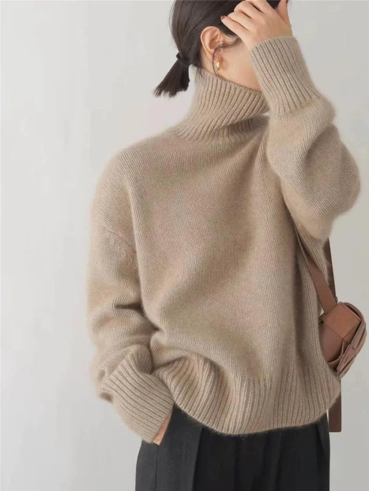 ISABELLA - HIGH COLLAR CASHMERE SWEATER