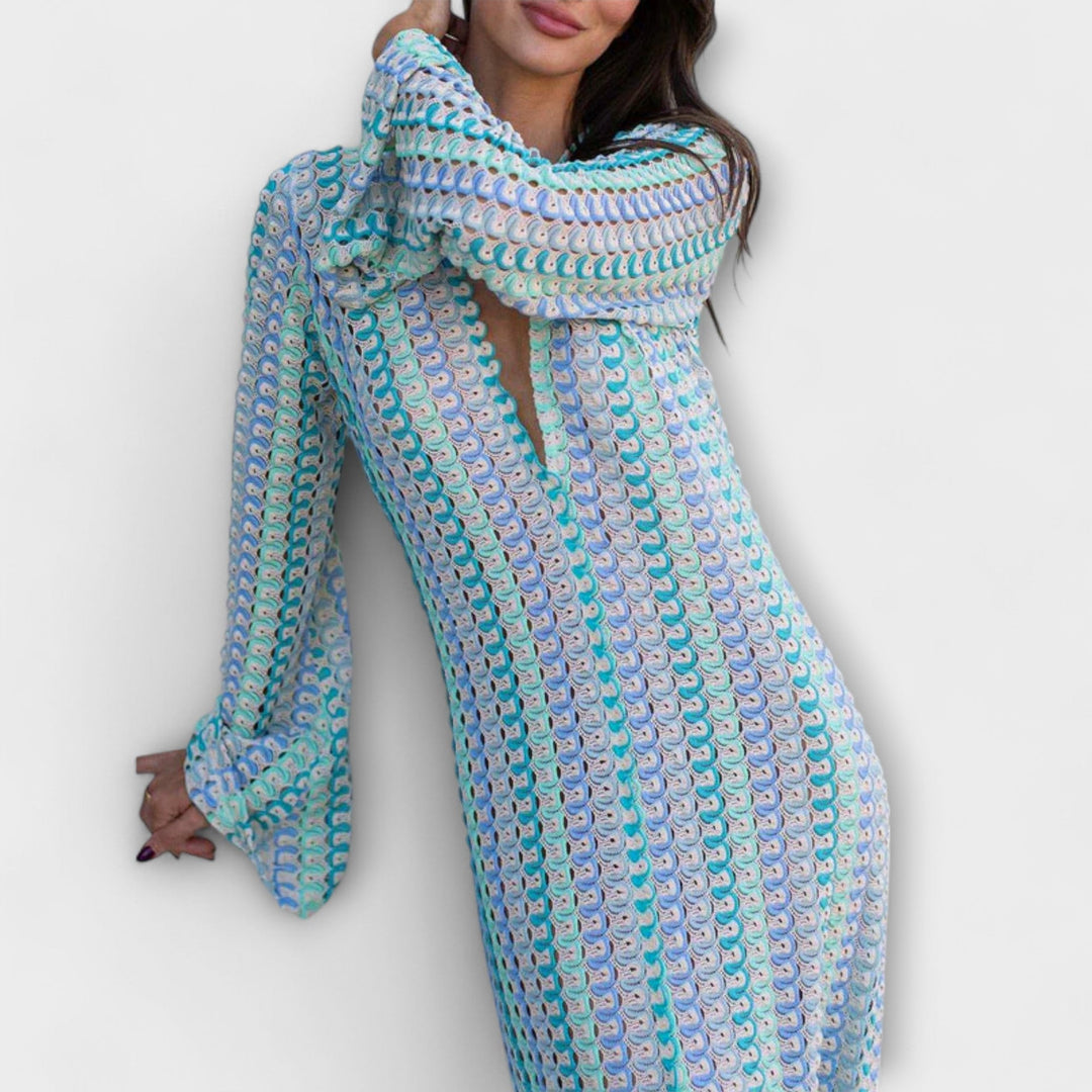 Elina – Maxi Dress with V-Neck and Vacation Flair