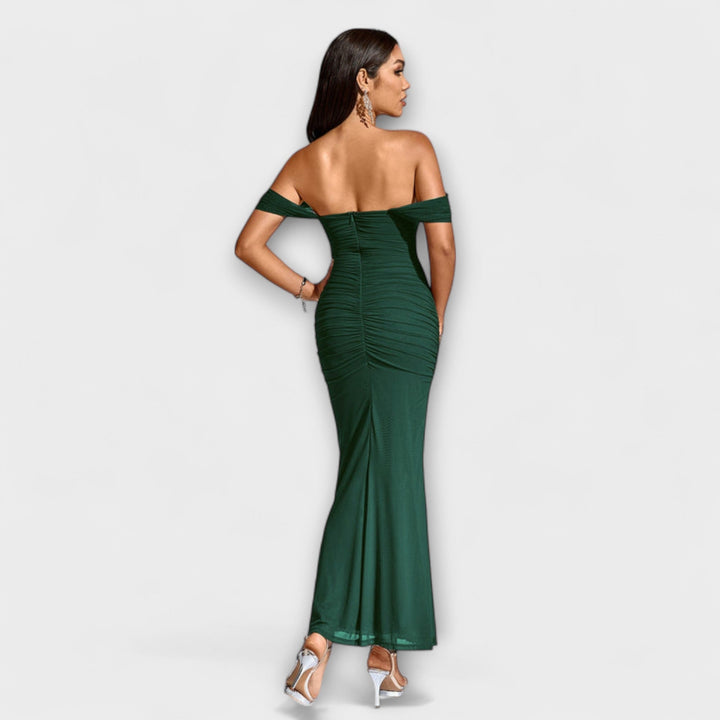 Ione - Off-Shoulder Ruched Bodycon Dress