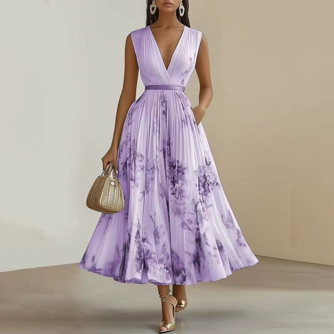 Rowella - Elegant Pleated Maxi Dress