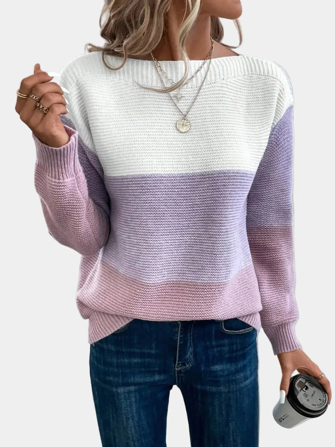 CYRALINE - STYLISH OMBRE KNIT SWEATER