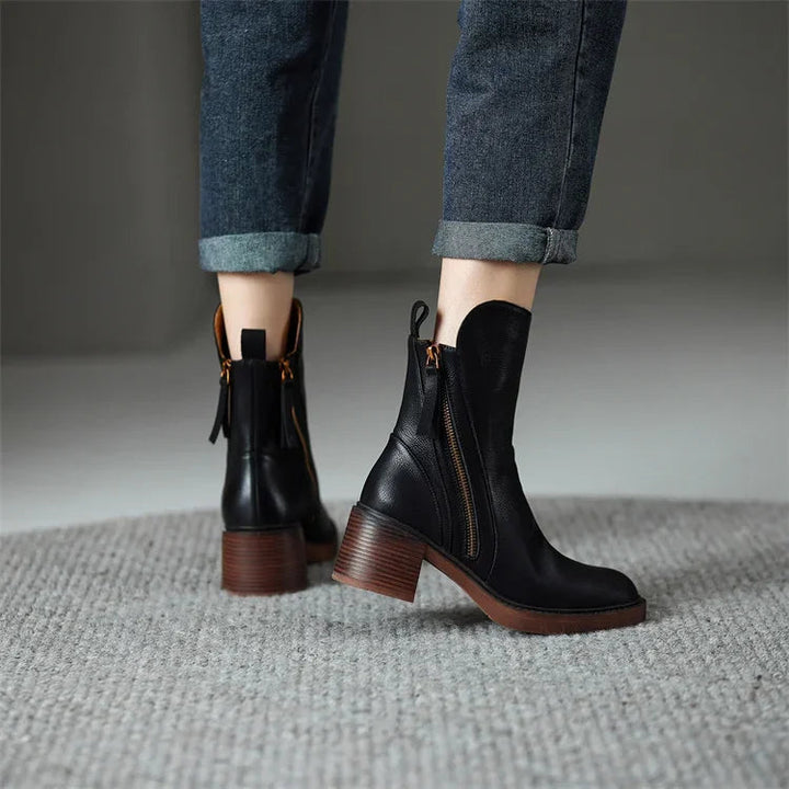 SAVANNAH - STYLISH COMFORT LEATHER ANKLE BOOTS