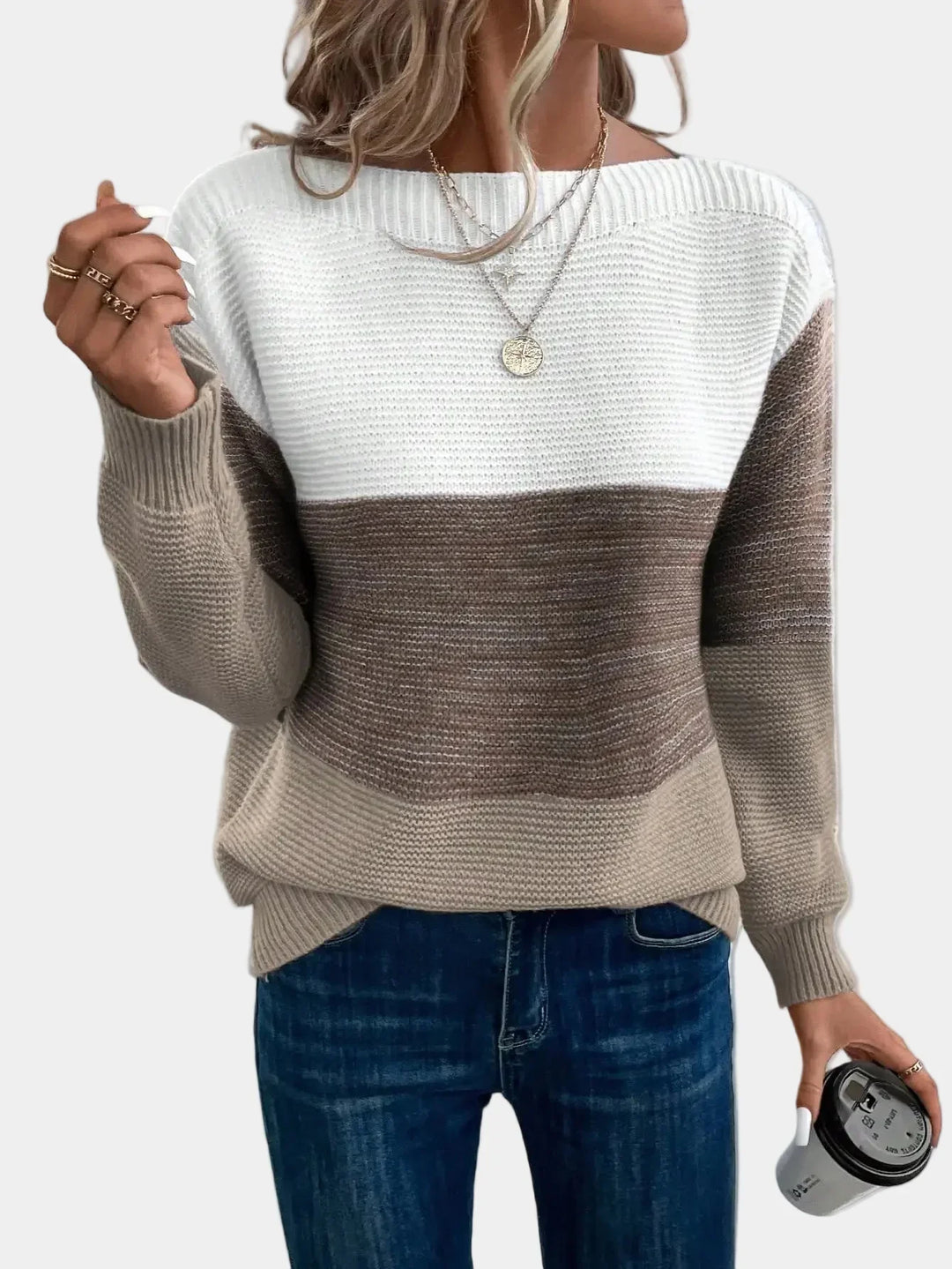CYRALINE - STYLISH OMBRE KNIT SWEATER