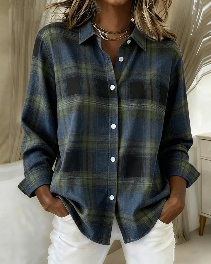 Avery | Shirt with Check Pattern and Notched Collar