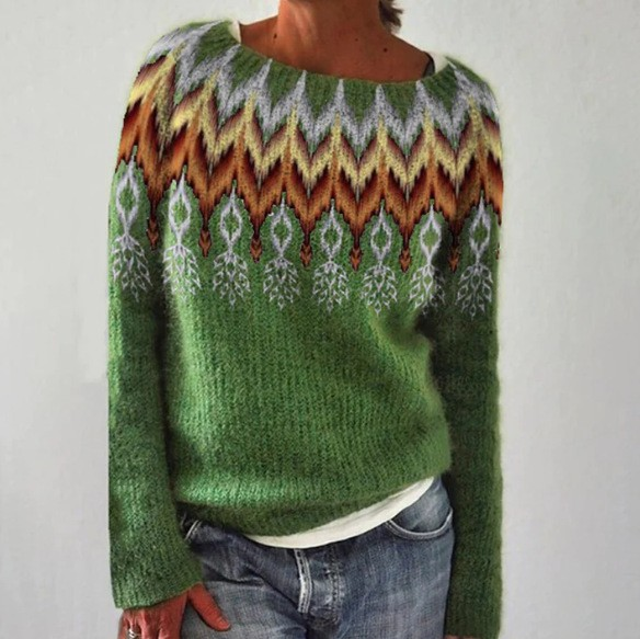 SILVIA™ - RETRO-SWEATER [GREEN]