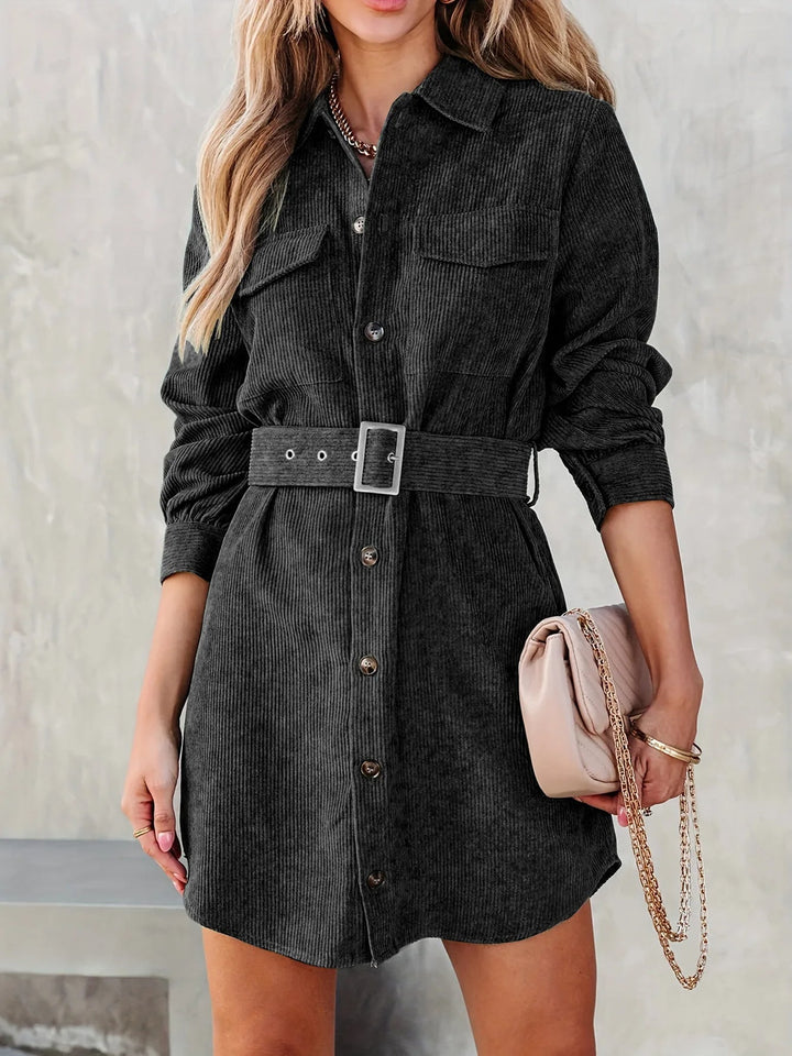 Lessie | Corduroy Shirt Dress