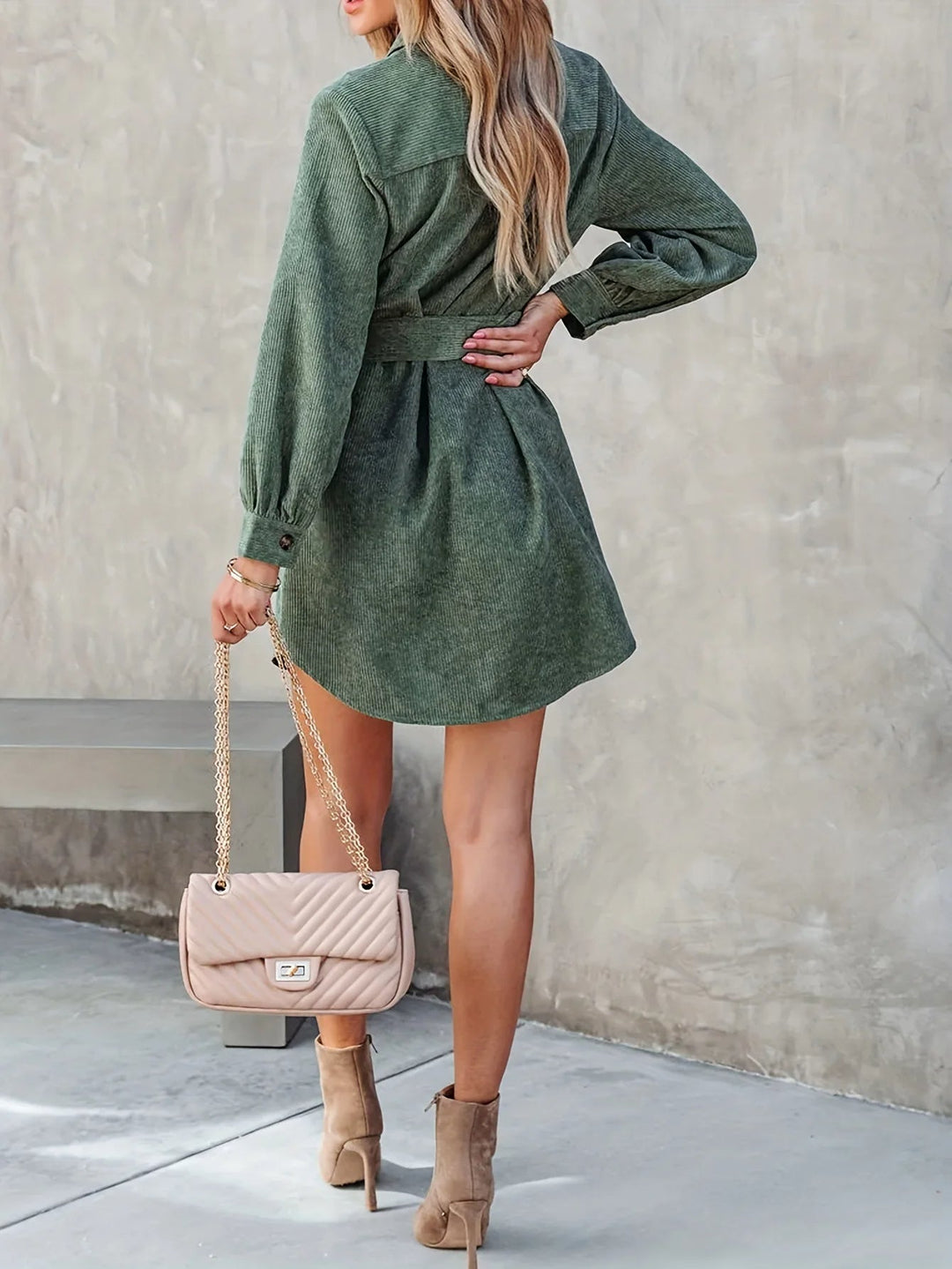 Lessie | Corduroy Shirt Dress