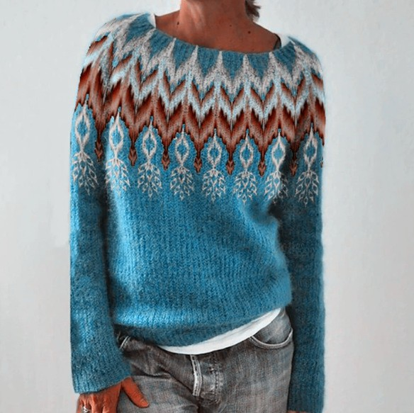 SILVIA™ - RETRO-SWEATER [BLUE]